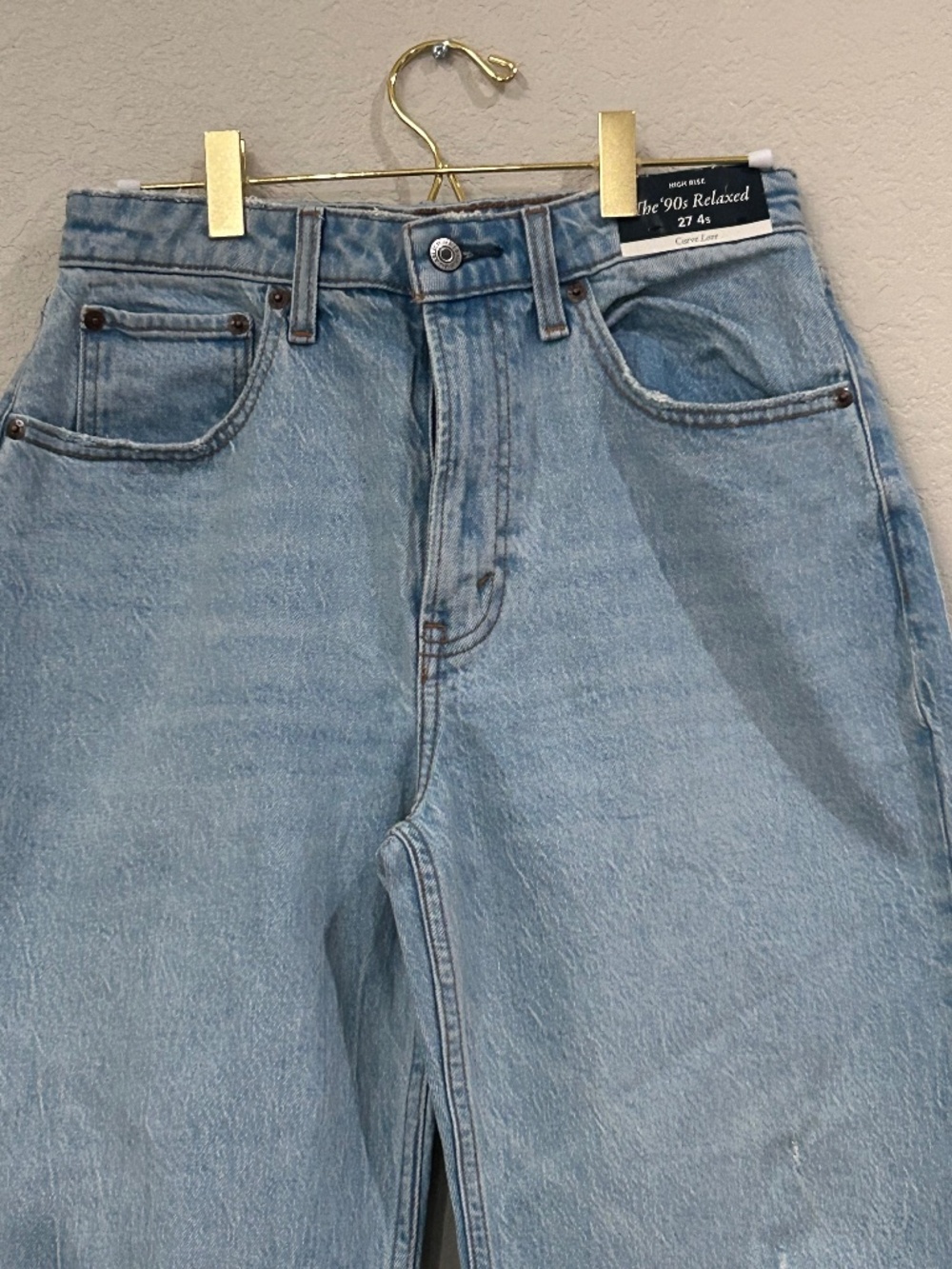 Abercrombie & Fitch The 90's Relaxed High Rise Curve Love Size 27 SHORT - Picture 6 of 12